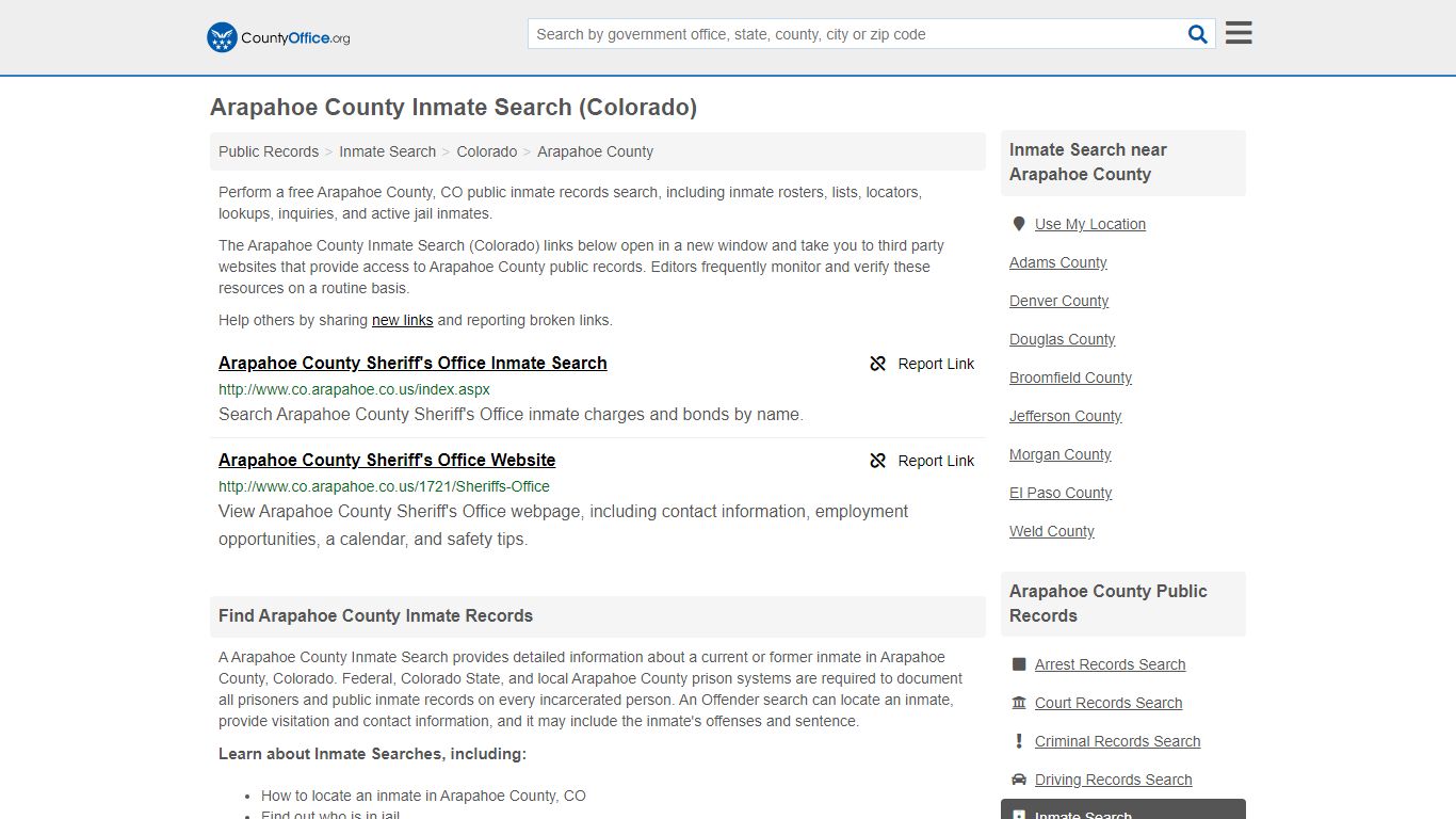 Inmate Search - Arapahoe County, CO (Inmate Rosters ...